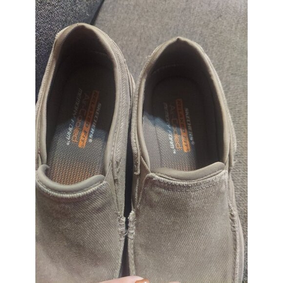 Skechers Cohagen Memory Foam Men's Slip On Canvas Shoes Taupe Size 8 Casual - Picture 8 of 9